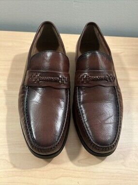 Diplomats Burgundy Leather Moc-Toe Slip-On Loafer Men Size 11 D WORN ONCE!!